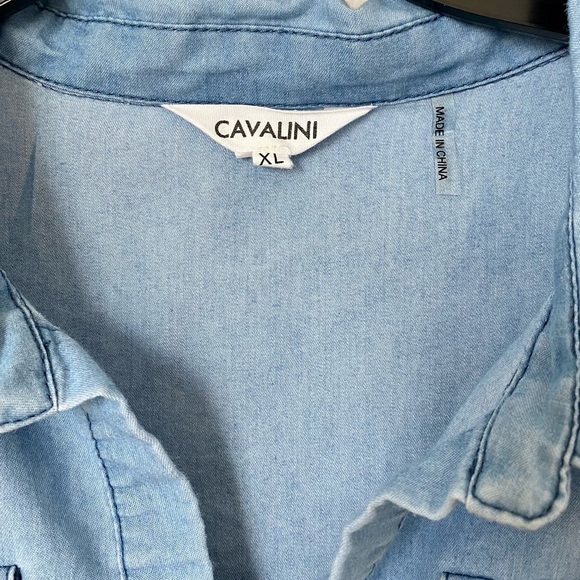 Cavalini Denim Shirt - Cotton Blend
Stretch Button Down - Size Large - Picture 6 of 10